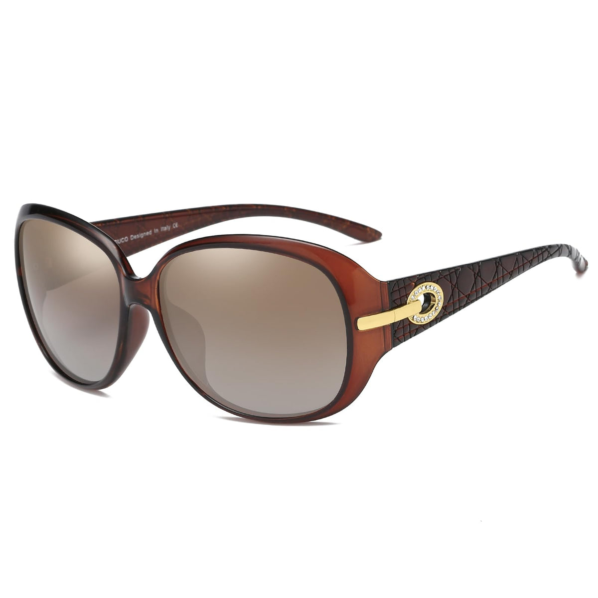 DUCO Sunglasses, One Size, Brown Frame Brown Lens