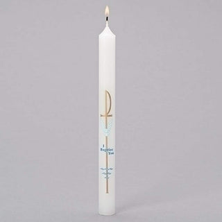 Roman 95647 Baptismal Christian Taper Candle, 10-inch Height