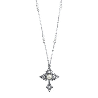 1928 Jewelry Company Necklace, 16"L x 0.99"W x 1.36"H, Crystal