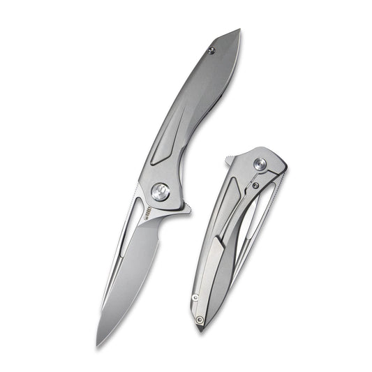 KUBEY Velocé KB171H Pocket Knife, 0.14 inch Thickness S30V S.S Blade Titanium Handle with Milled Clip Good for Outdoor Hiking Hunting and Everyday Carry