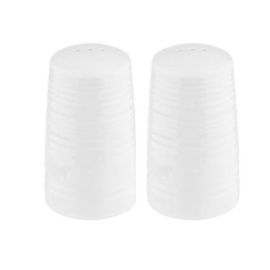 Tablecraft Pulito Collection Salt & Pepper Shakers, 1.25 ounce, Melamine, White, Textured Finish
