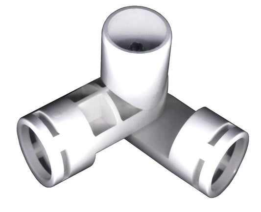 Snapclamp PVC- Adjustable joint fitting 1" 3-Way (Furniture Grade White)