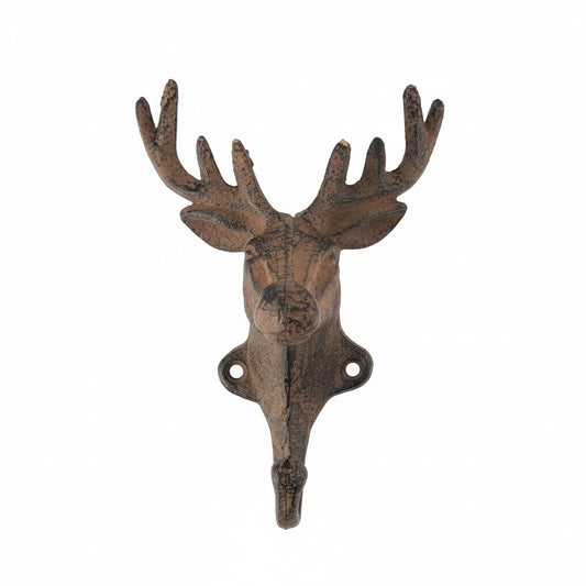 Comfy Hour Cast Iron Deer Single Key Coat Hook Clothes Rack Wall Hanger, Heavy Duty, Recycled