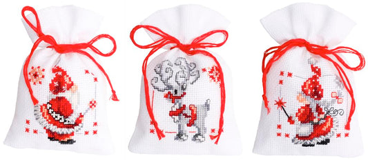 Vervaco Bag kit Christmas Elves Set of 3