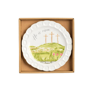 Mud Pie Dishware Plate, 8" dia, White