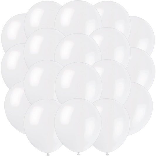 Unique Industries 9" Latex Snow White Balloons, 20ct
