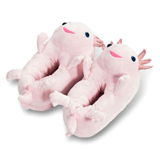 ooohyeah Women’s Fuzzy Cute Slippers, Funny Cozy Non-Slip House Foam Slippers for Women, Axolotl Hugs, M