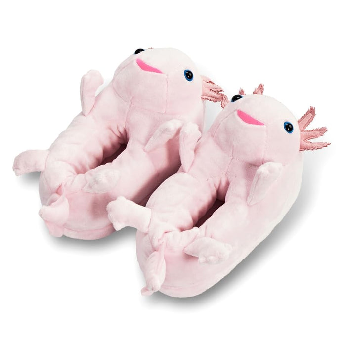 ooohyeah Women’s Fuzzy Cute Slippers, Funny Cozy Non-Slip House Foam Slippers for Women, Axolotl Hugs, M