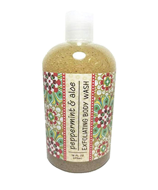 Greenwich Bay Exfoliating Body Wash, Enriched with Shea Butter, Blended with Loofah and Apricot Seed 16 oz (Peppermint & Aloe)