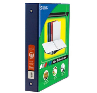 BAZIC 1.5" Blue 3-Ring View Binder w/2-Pockets