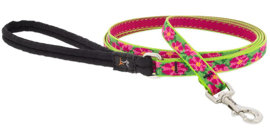 Lupine Pet Leash 6-Foot by 1/2" Wide Petunias