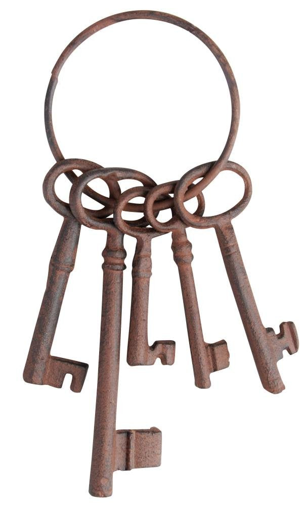 Esschert Design DB53 Set of Small Cast Iron Keys on Ring