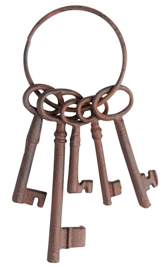 Esschert Design DB53 Set of Small Cast Iron Keys on Ring