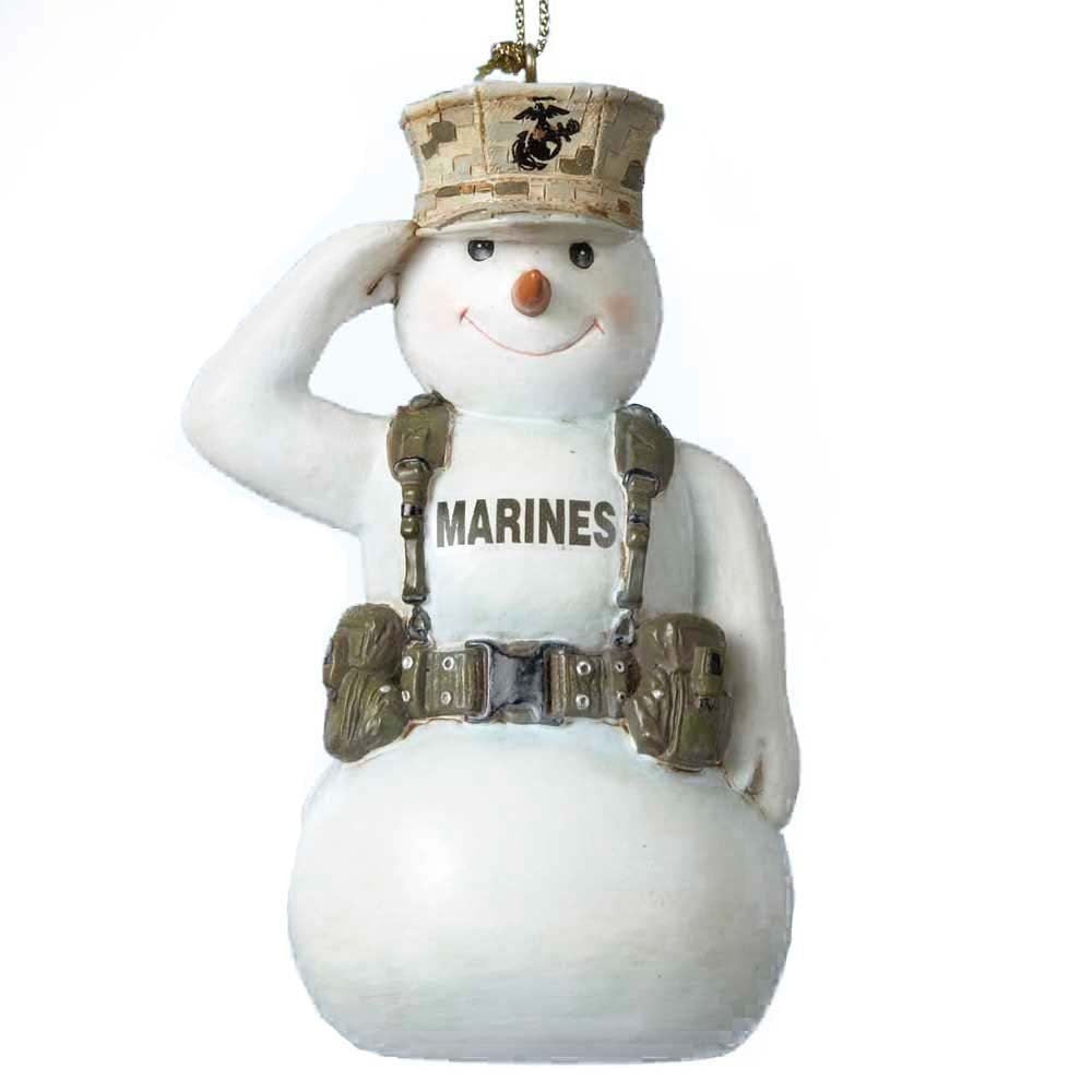 Kurt Adler United States Marine Corps Saluting Snowman USMC Christmas Ornament MC2132 New