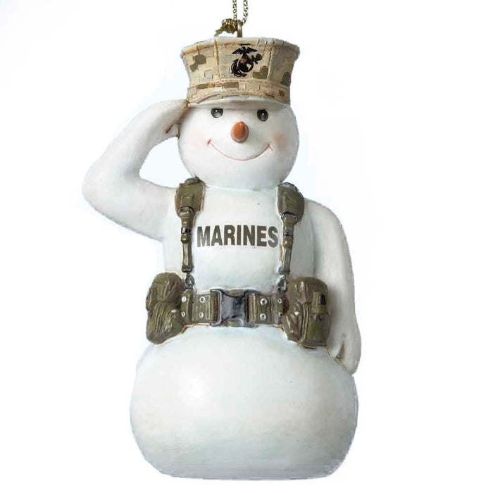 Kurt Adler United States Marine Corps Saluting Snowman USMC Christmas Ornament MC2132 New
