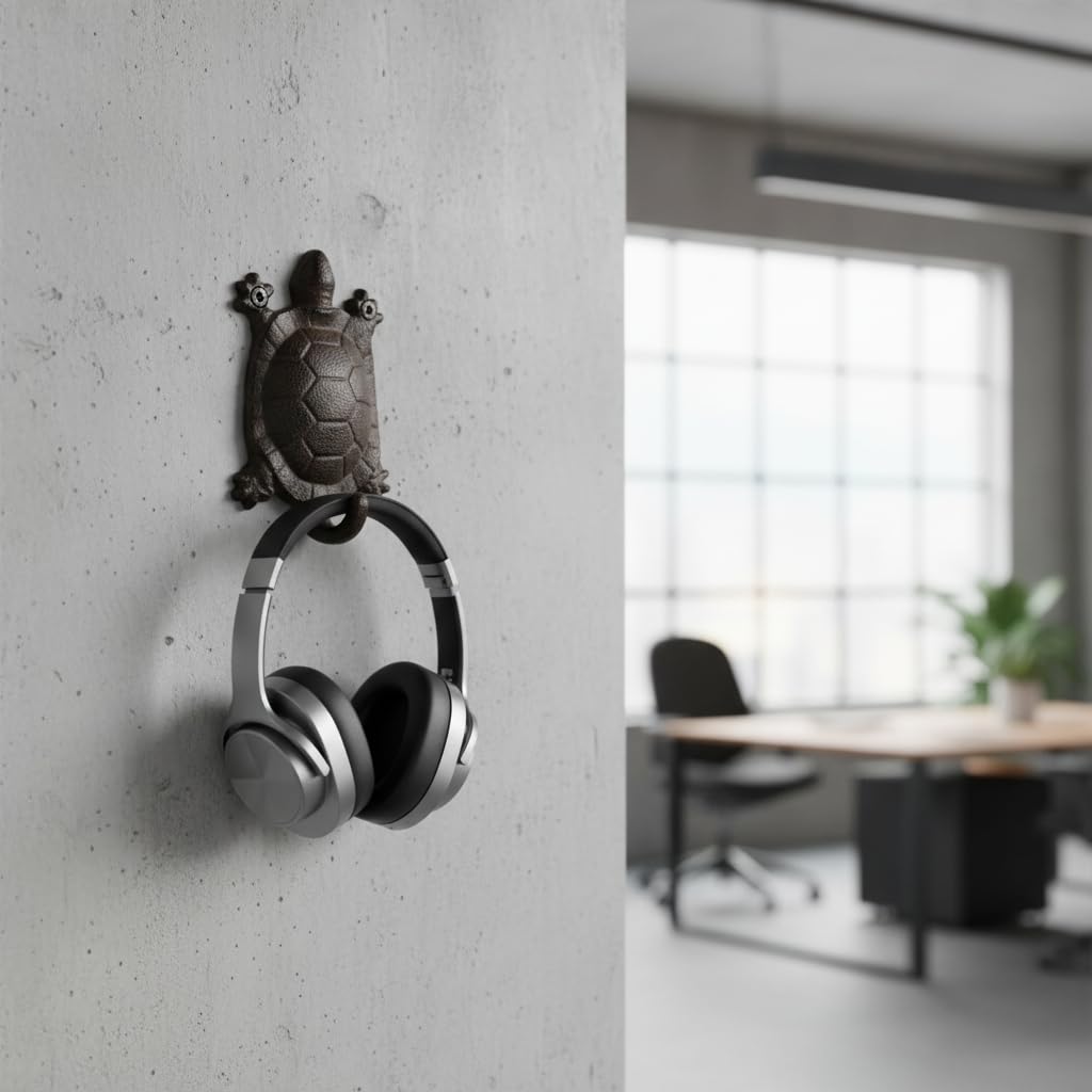 Comfy Hour 5.5 Inch Cast Iron Turtle Wall Hook, Coastal Decor