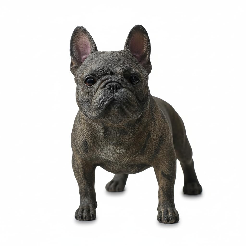 Comfy Hour Doggyland Collection, Miniature Dog Collectibles 6 Standing French Bulldog Figurine, Realistic Lifelike Animal Statue Home Decoration, Brindle, Polyresin