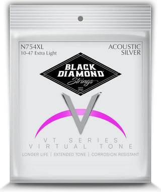 Black Diamond Strings® N754XL Acoustic Silver wound Extra Light .010P.014P.023S.030S.039S.047S