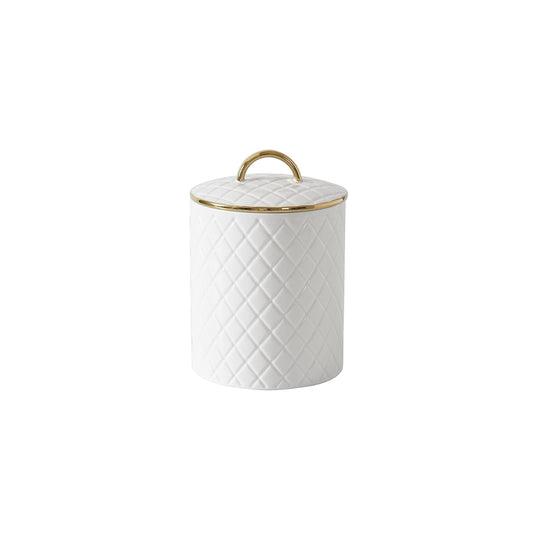 Pampa Bay Food Storage Container, Large, White&Gold