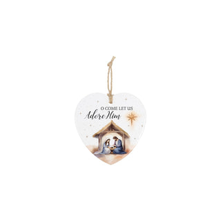 Carson Hanging Ornament, 4", White/Green/Red