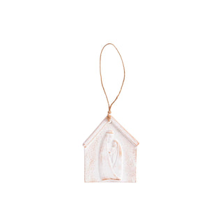 Mud Pie Hanging Ornament, 4" x 3", White