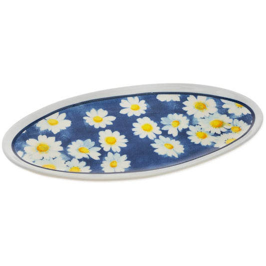 Boston International Serving Plate Everyday Ceramic Tableware, 10.25 x 5.25-Inches Oval, Agnetha