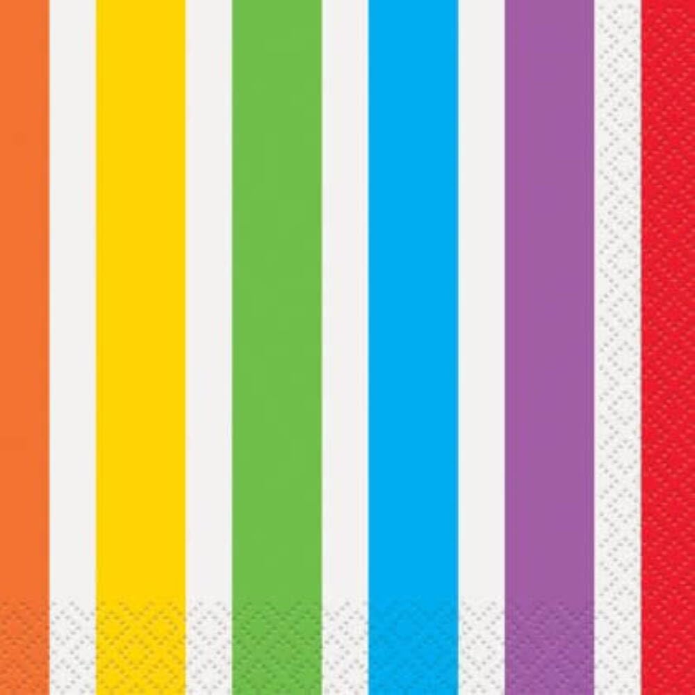 Unique Industries Rainbow Party Beverage Napkins, 16ct
