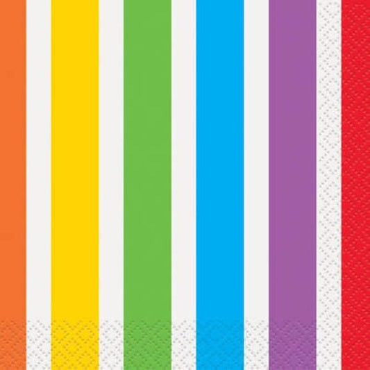 Unique Industries Rainbow Party Beverage Napkins, 16ct