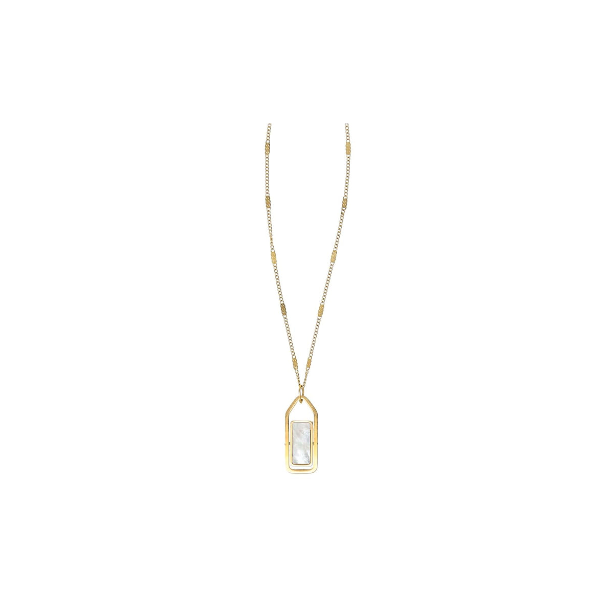 Pavilion Gift Company Necklace, 16.5" - 18.5", Gold, White, Clear, Brown