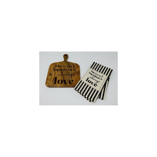 Drew Derose Cutting Board, Black/Cream/Brown