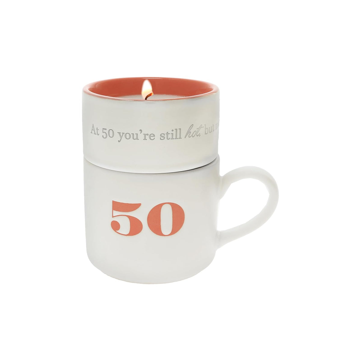 Pavilion Gift Company Candle, Coral, Gray, White, Modern