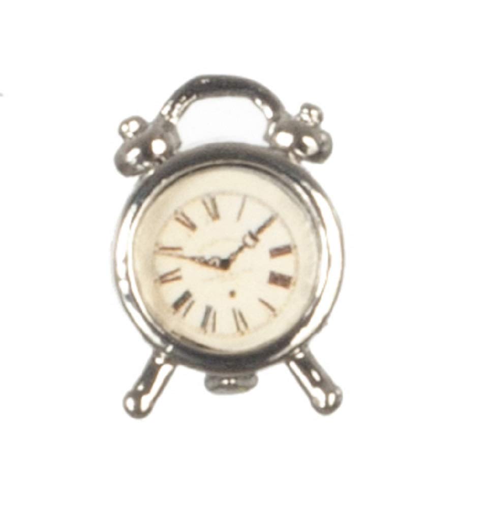 Aztec Imports Dollhouse Miniature 1:12 Scale Silver Alarm Clock #G7001