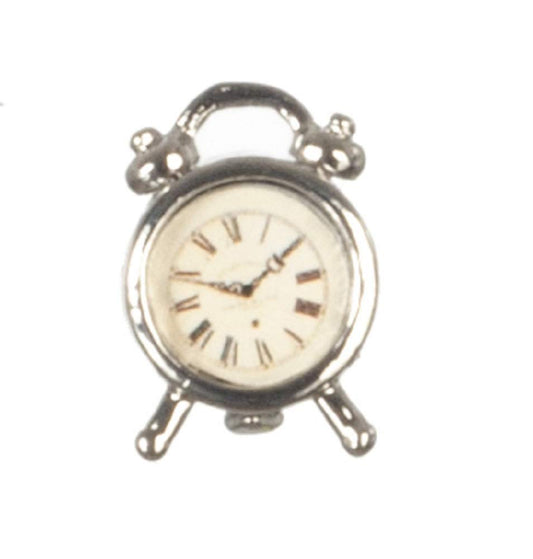 Aztec Imports Dollhouse Miniature 1:12 Scale Silver Alarm Clock #G7001
