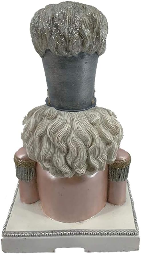 Comfy Hour Winter Holiday Home Collection 9" Resin Nutcracker Stocking Hanger, Pink & Brack