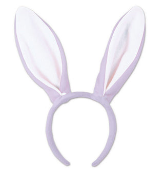 Beistle Purple Easter Bunny Ears Plush Headband, One Size, Lavender/White