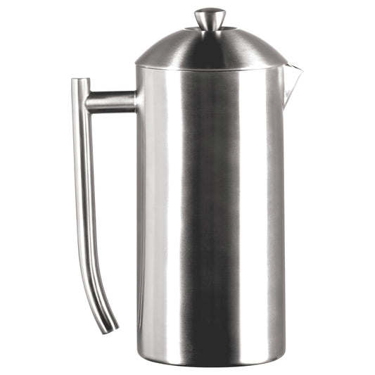 Frieling Double-Walled Stainless-Steel French Press Coffee Maker, Brushed, 36 Ounces
