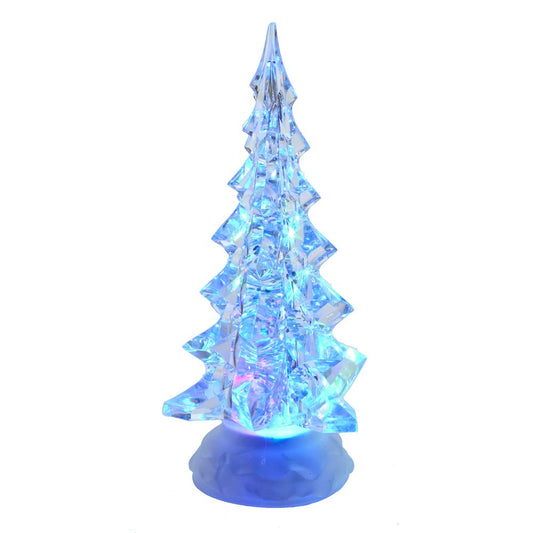 Kurt Adler Kurt S. Adler 10.25-Inch Battery-Operated LED Clear Tree Motion Table Piece, Multi