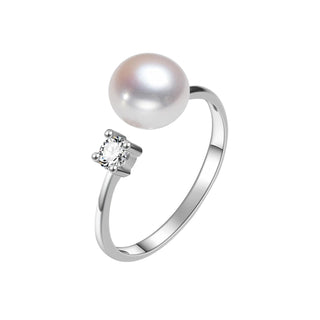 TIMELESS. PEARL Ring, White,Silver, Modern