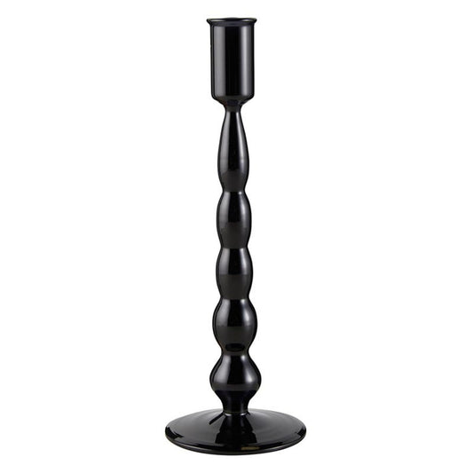 47th &amp; Main Holder for Taper Candle Glass Candlestick Candleholder, Large, Black