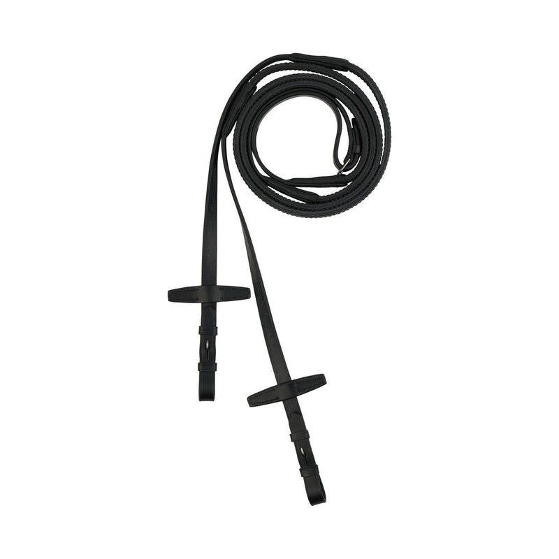 HORZE Muswell Rubber Reins - Black - Pony