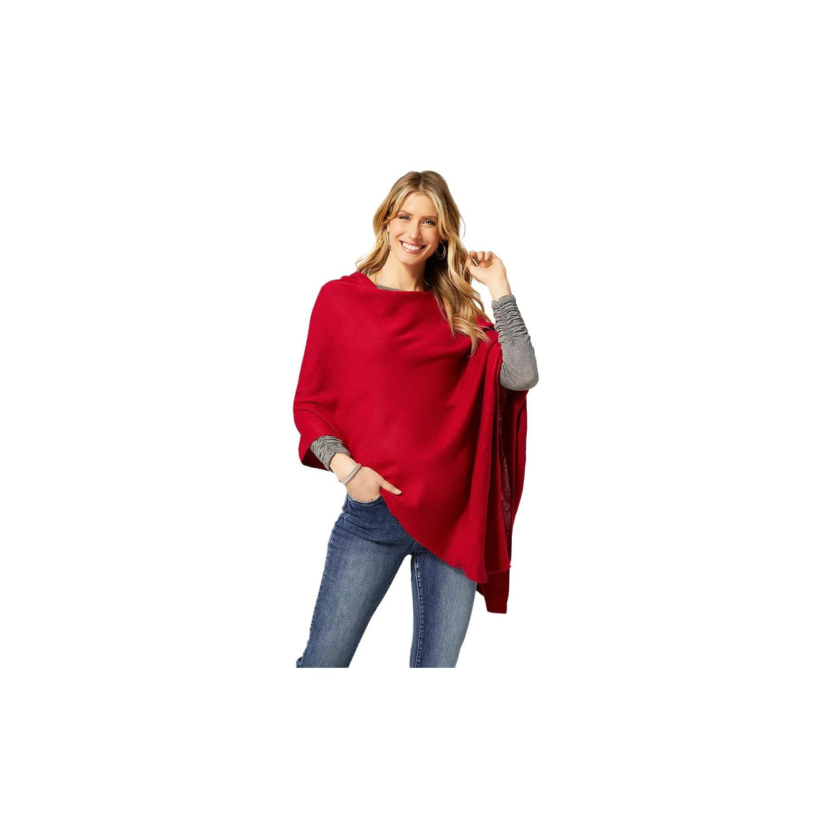 Coco + Carmen Coat, Red, Poncho Coat