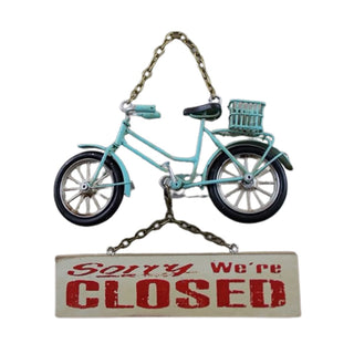 Upper Deck Vintage Looking Bicycle Open Closed Business Shop Sign