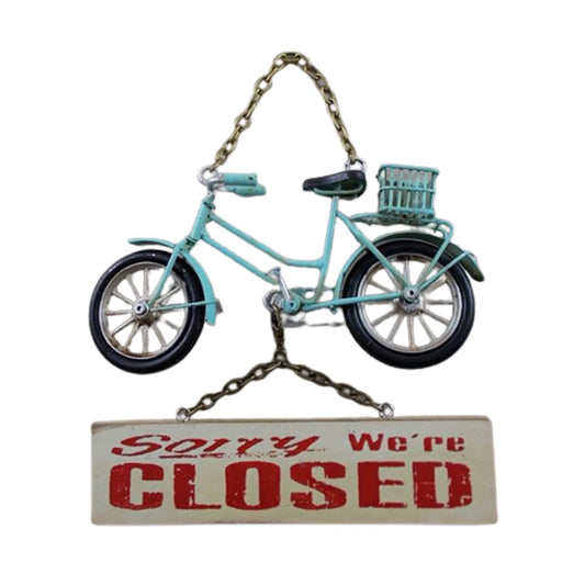 Upper Deck Vintage Looking Bicycle Open Closed Business Shop Sign