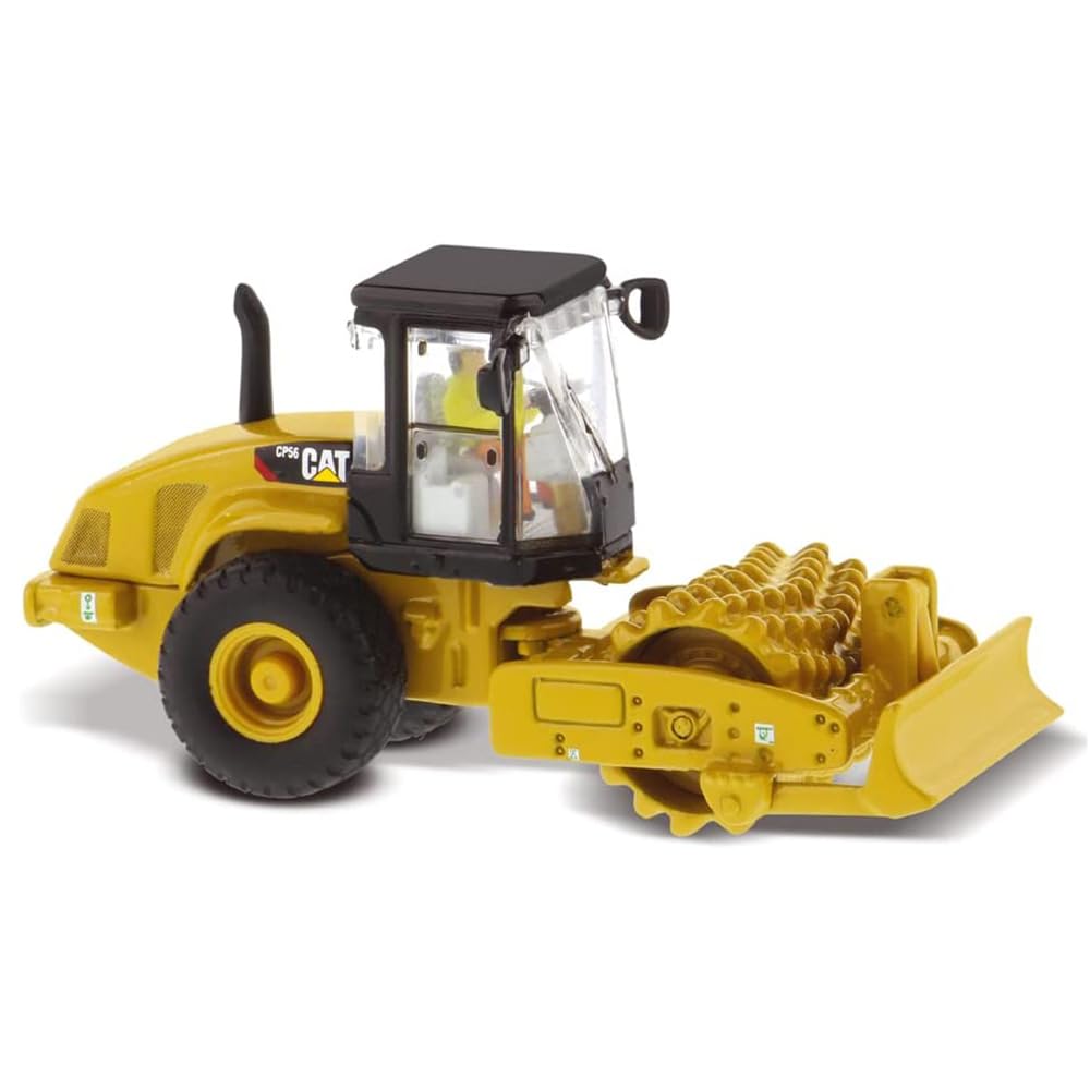 1:87 Caterpillar CP56 Padfoot Drum Vibratory Soil Compactor - HO Models by Diecast Masters - 85247 - Functioning Wheels and Padfoot Drum