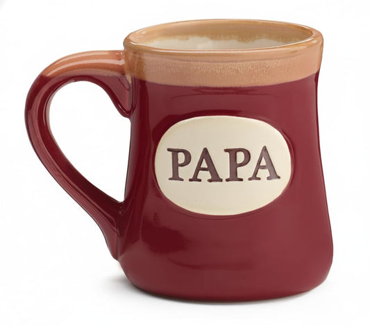 burton + BURTON Papa Best Job Ever Porcelain Burgundy Coffee Tea Mug Cup 18oz Gift Box