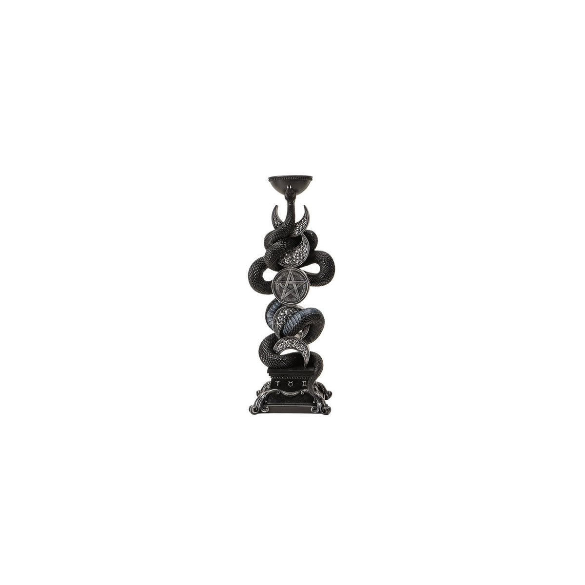 Pacific Giftware Candle Holder, 8.15" X 5.43" X 19.49", Silver & Black