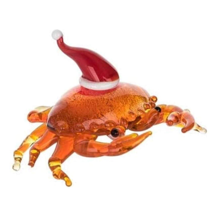 Beachcombers B22421 Holiday Crab Mini Glass Figurine, 2.76-inch Length