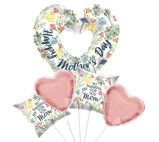 burton + BURTON Happy Mother's Day Balloon Bouquet, 11.5-inch Length, Pink, Party Event Accessories