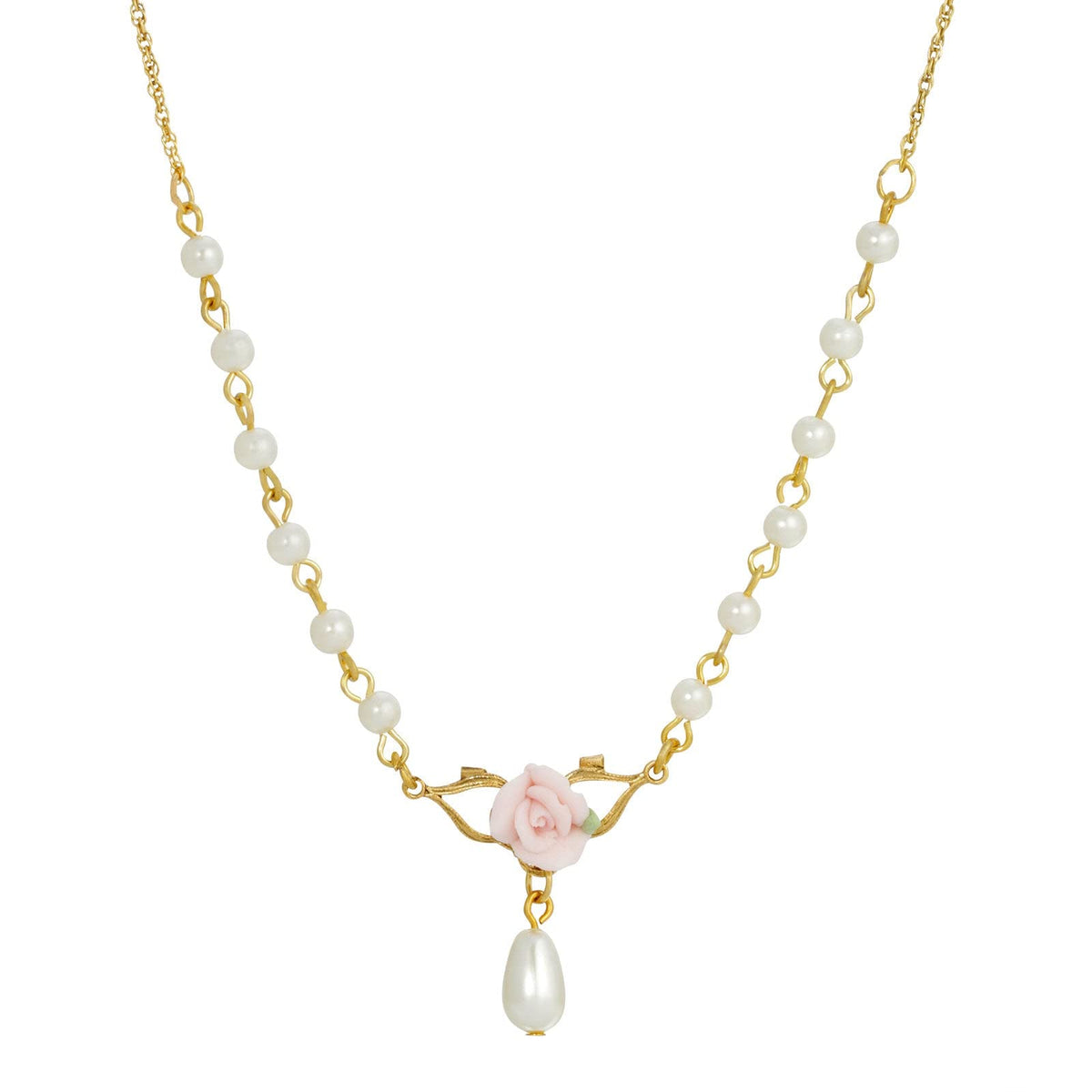 1928 Jewelry Company Necklace, 16"L x 0.95"H x 0.97"W, Pink