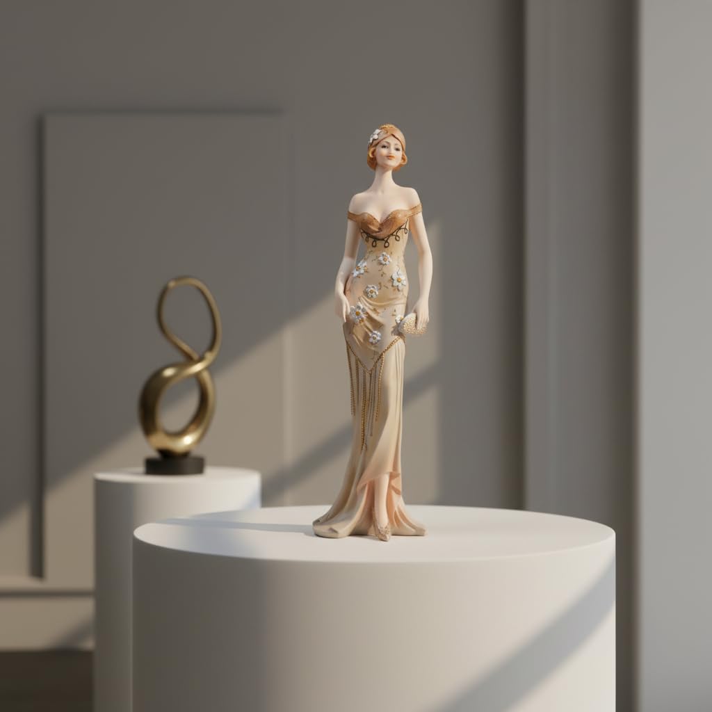 Comfy Hour Figurine, 13 Inch, Champagne, White